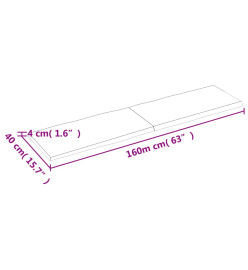 Dessus de table bois chêne massif non traité bordure assortie