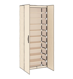 Armoire à chaussures Crème 60x30x166 cm Tissu