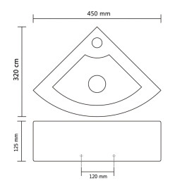 Lavabo avec trop-plein 45x32x12,5 cm Céramique Doré