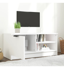 Meuble TV Blanc 80x35x36,5 cm Bois d'ingénierie