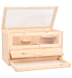 Cage à hamster 60x30x35 cm bois massif de sapin