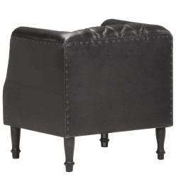 Fauteuil Noir Cuir véritable de chèvre