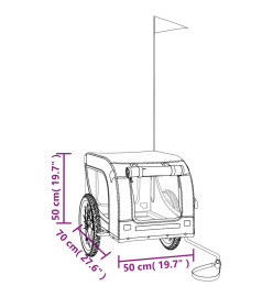 Remorque de vélo pour chien noir tissu oxford et fer