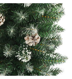 Sapin de Noël artificiel mince avec support 240 cm PVC