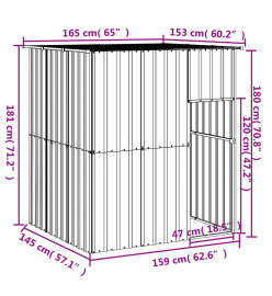 Niche pour chien avec toit anthracite 165x153x181 cm