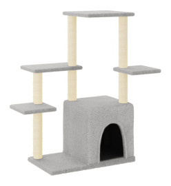 Arbre à chat avec griffoirs en sisal gris clair 97,5 cm