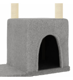 Arbre à chat avec griffoirs en sisal gris clair 97,5 cm