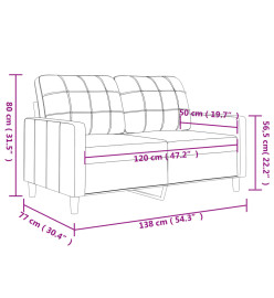 Canapé à 2 places Cappuccino 120 cm Similicuir
