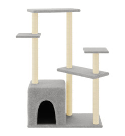 Arbre à chat avec griffoirs en sisal gris clair 107,5 cm