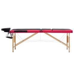 Table de massage pliable 3 zones Bois Noir et rose