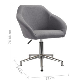 Chaise pivotante de bureau Gris clair Tissu