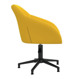 Chaise pivotante de salle à manger Jaune Velours