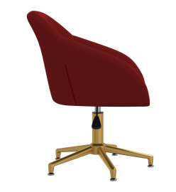 Chaise pivotante de bureau Rouge bordeaux Velours