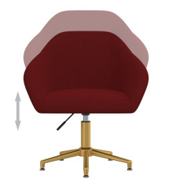 Chaise pivotante de bureau Rouge bordeaux Velours