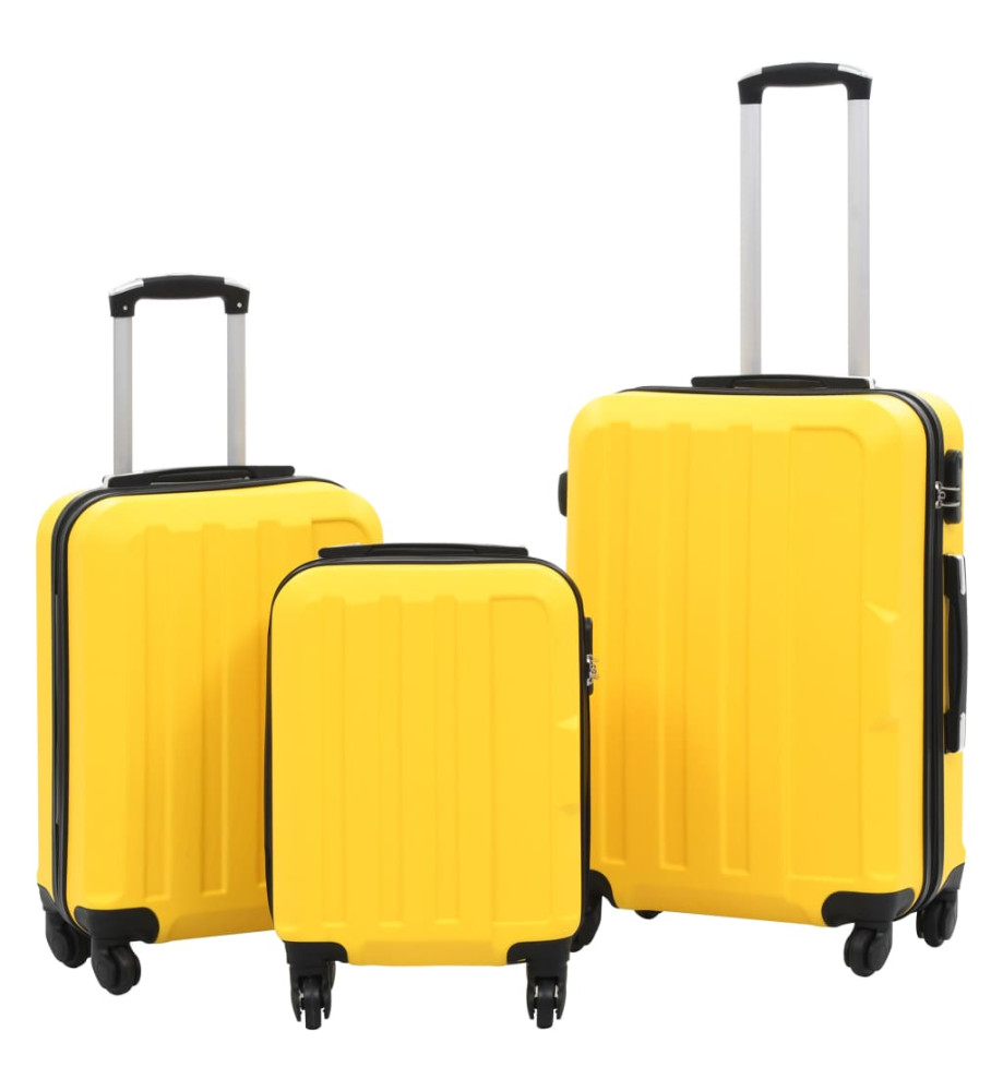 Valise rigide 3 pcs Jaune ABS