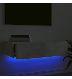 Meuble TV avec éclairage LED gris béton 60x35x15,5 cm