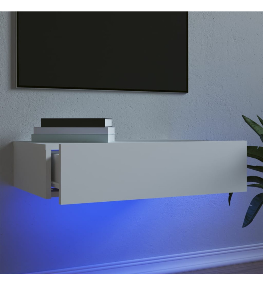 Meuble TV avec éclairage LED blanc 60x35x15,5 cm