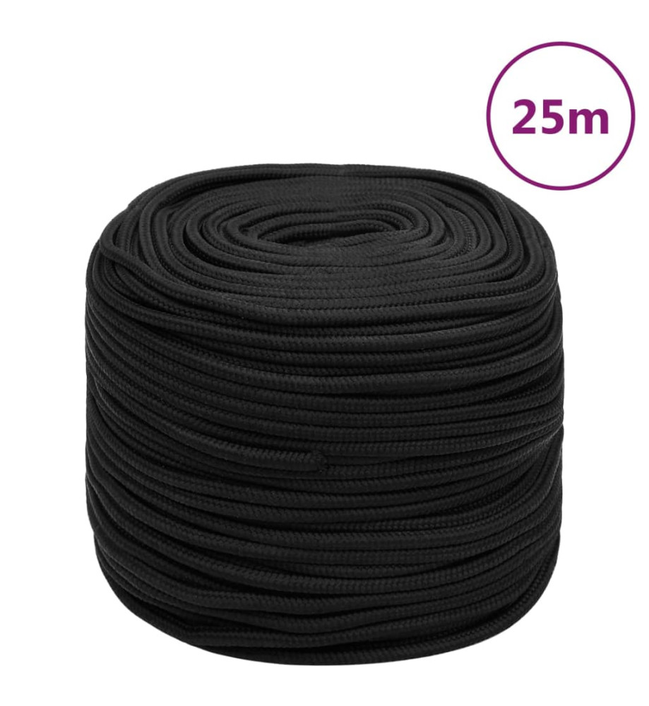 Corde de bateau Noir complet 8 mm 25 m Polypropylène