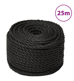 Corde de travail Noir 14 mm 25 m polypropylène