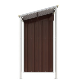 Abri de jardin avec toit prolongé marron 277x110,5x181 cm acier