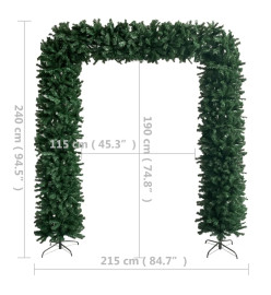 Arche d'arbre de Noël avec LED vert 240 cm