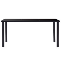 Table de salle à manger Noir 160x80x75 cm Verre trempé