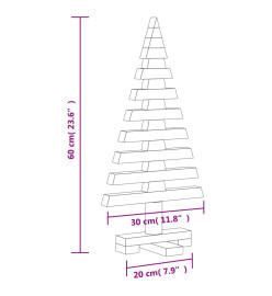 Arbre de Noël en bois pour décoration 60 cm bois massif de pin