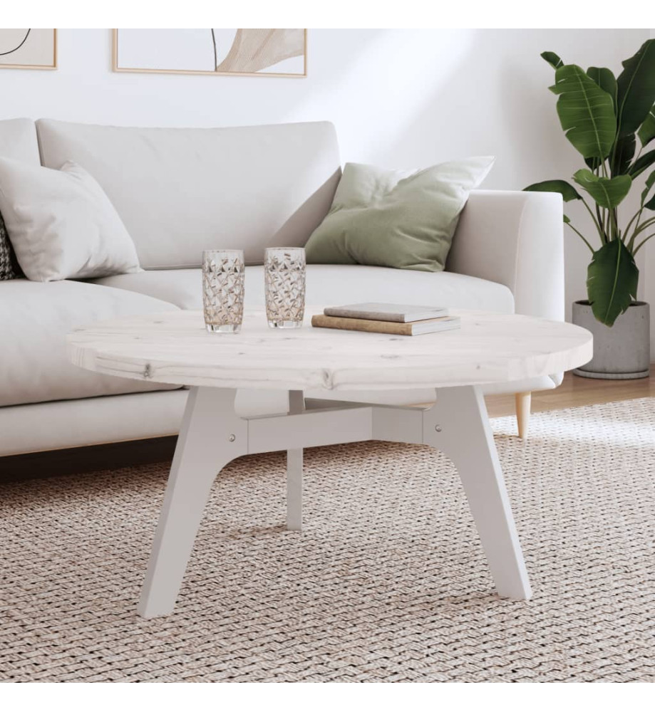 Dessus de table rond blanc Ø90x3 cm bois de pin massif