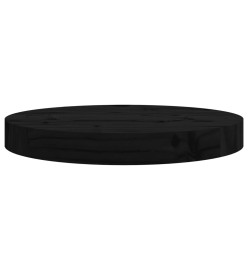 Dessus de table rond noir Ø30x3 cm bois de pin massif