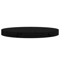 Dessus de table rond noir Ø40x3 cm bois de pin massif