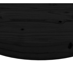 Dessus de table rond noir Ø40x3 cm bois de pin massif