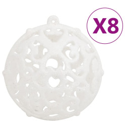 Ensemble de boules de Noël 111 pièces blanc polystyrène