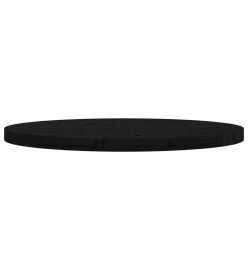 Dessus de table rond noir Ø70x3 cm bois de pin massif