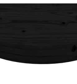 Dessus de table rond noir Ø70x3 cm bois de pin massif