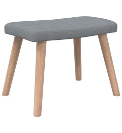 Chaise de relaxation avec tabouret Gris clair Tissu