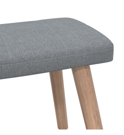 Chaise de relaxation avec tabouret Gris clair Tissu