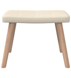 Chaise de relaxation avec tabouret Crème Tissu