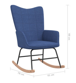 Chaise à bascule avec tabouret Bleu Tissu