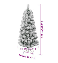 Sapin de Noël artificiel à charnières avec neige floquée 120 cm