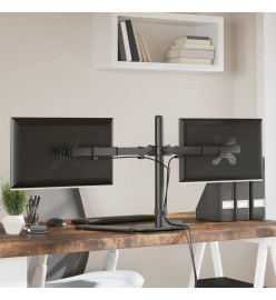 Support de moniteur double noir acier VESA 75/100 mm