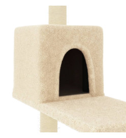 Arbre à chat avec griffoirs en sisal Crème 95 cm