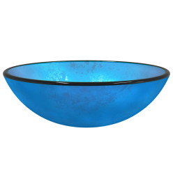 Lavabo Verre trempé 42x14 cm Bleu