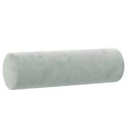 Coussins décoratifs 2 pcs Gris clair Ø15x50 cm Velours