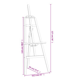 Chevalet 53,5x95x127 cm bois de pin massif