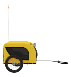 Remorque de vélo pour chien jaune et noir tissu oxford et fer