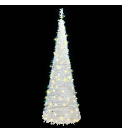 Sapin de Noël artificiel escamotable 50 LED blanc 120 cm