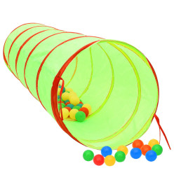 Tunnel de jeu pour enfants avec 250 balles Vert 175cm Polyester