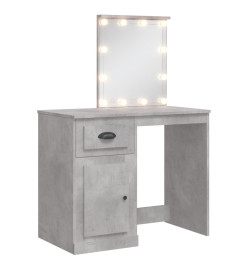 Coiffeuse avec lumières LED gris béton 90x42x132,5 cm