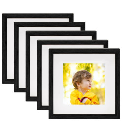 Cadres photo 3D 5 pcs Noir 23x23 cm pour photos 13x13 cm