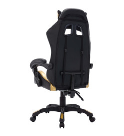 Fauteuil de jeux vidéo avec LED RVB Doré et noir Similicuir